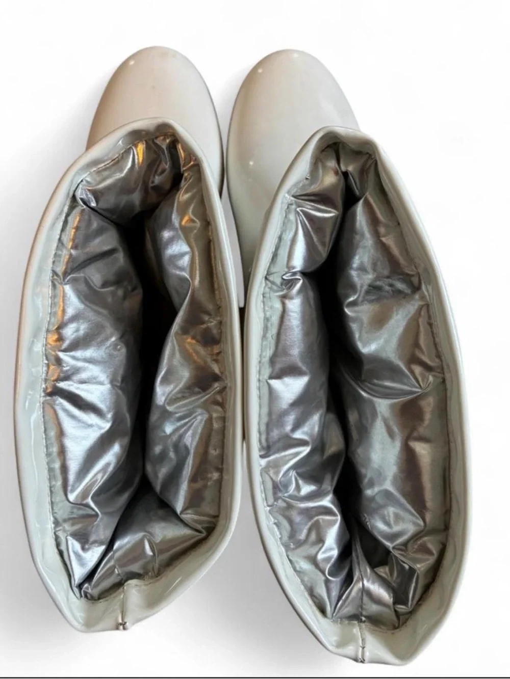 Moncler Gisele Rain Boot White & Metallic Size 37